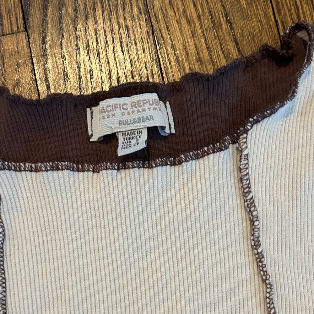 Pull&Bear Brown And Cream Patchwork Mini Dress - image 2